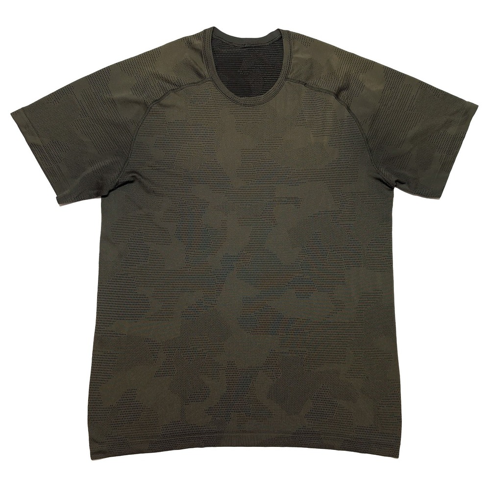 Lululemon Metal Vent Tech Shirt Mens L Green Camo Good Short Sleeve Athletic